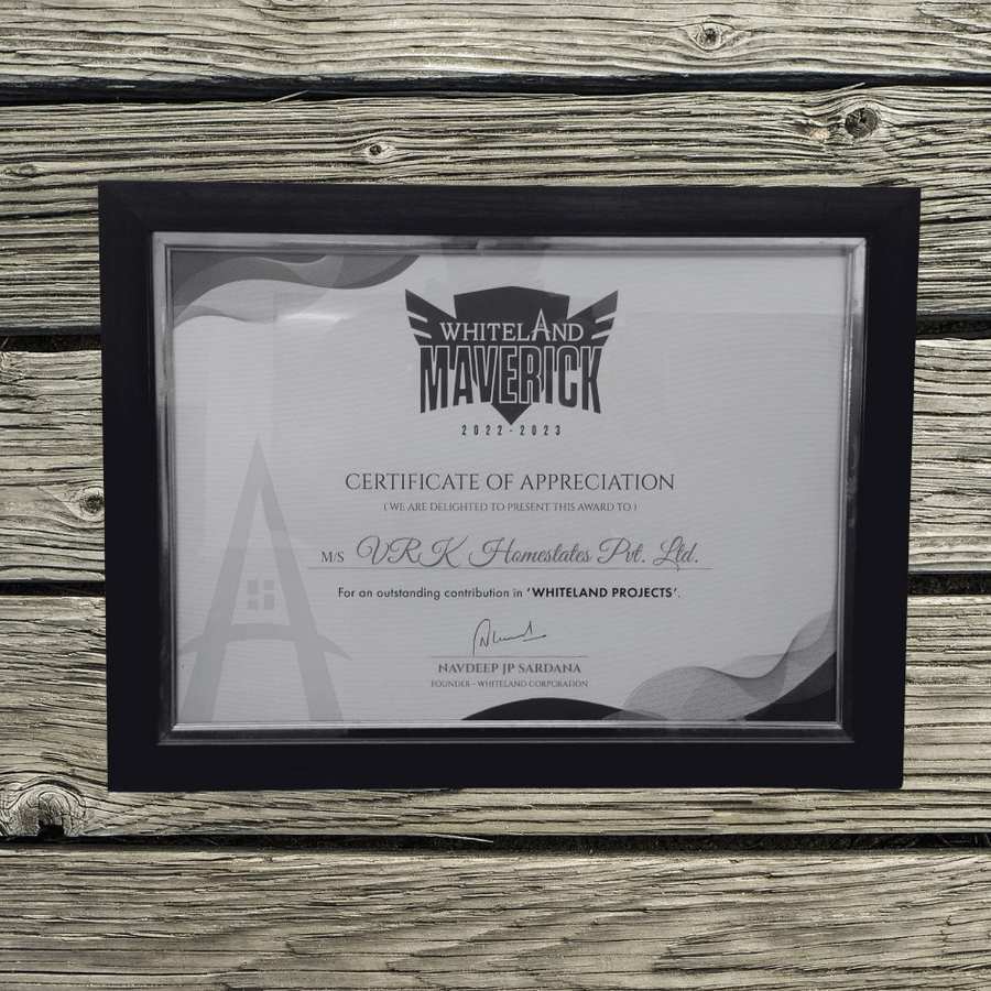 Certificate of Appreciation whiteland