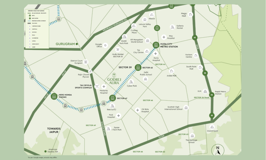Godrej Alira Sector 39 Gurgaon | Location Advantages